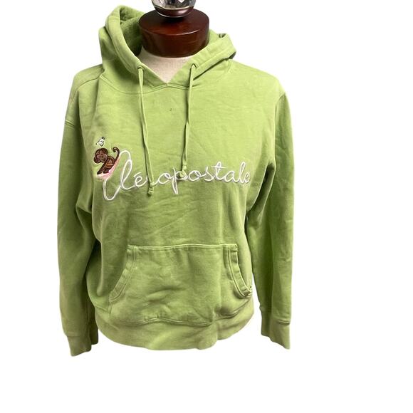 Aeropostale Y2K Green Hoodie Pullover Monkey VTG Sweatshirt Small Nostalgia 90s - Picture 1 of 5